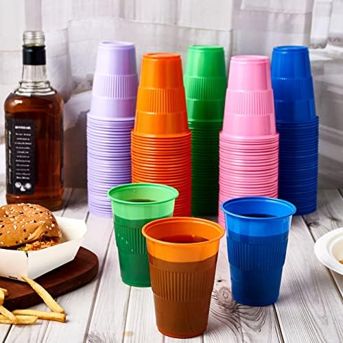 Лилимики 500 Пакување 9 Мл Пластични Чаши, Чаши За Пиење За Еднократна Употреба Во Избрани Бои, 9 Мл Пластични Чаши За Забави Со