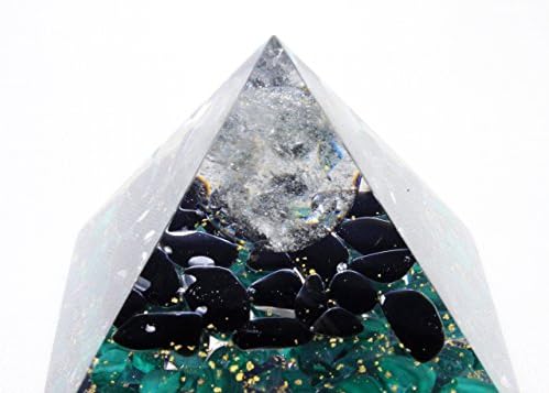 Пирамида на оргонит Оргон - Генератор на енергија - Заштита на ЕМФ - Кристален скапоцен камен - Кварц Обсидијан Малахит - Моќна алатка за