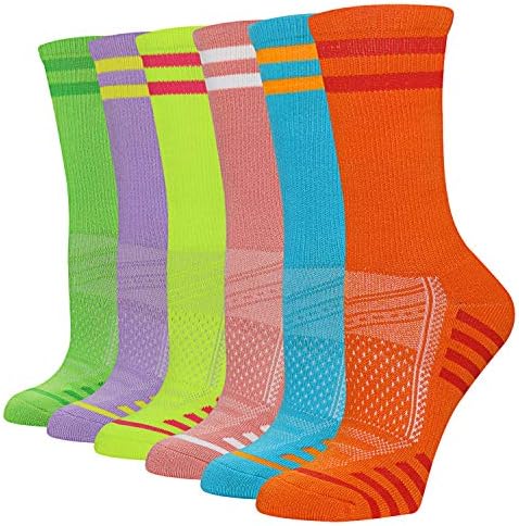 Финансии Женски Атлетски Екипаж Чорапи 6 Пакет, Трчање Перница За Дишење Чорапи Со Поддршка За Лак