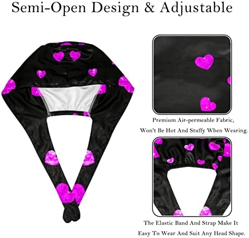 2 пакувања Работно капаче со копче и џемпери за жени со долга коса прилагодлива вратоврска на вратоврската темна цветна цветање