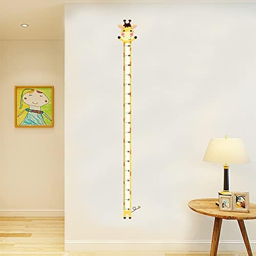 Супердант 2 листови/поставени графикони за раст на висина на цртани филмови wallидови налепници жолти симпатични цртани филмови жирафа самолеплива