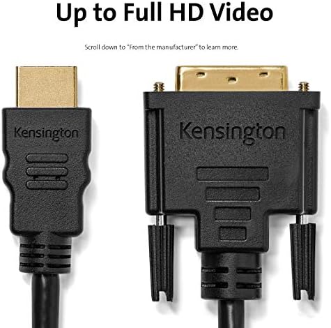 КЕНСИНГТОН HDMI 1.2 ДО DVI-D Кабел, 6ft