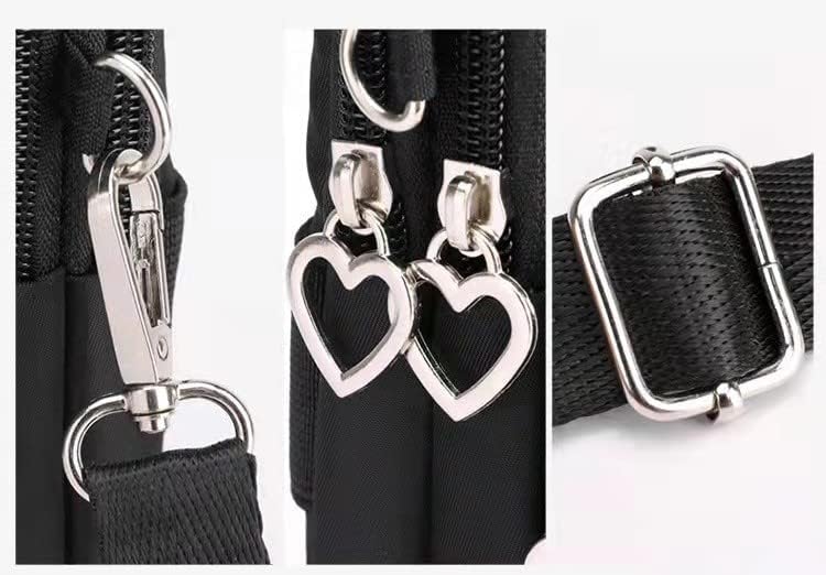 торби за вкрстени производи за жени, мини мал крос -мобилен телефон торба чанта Мини паричник за рамо со слотови за кредитни картички
