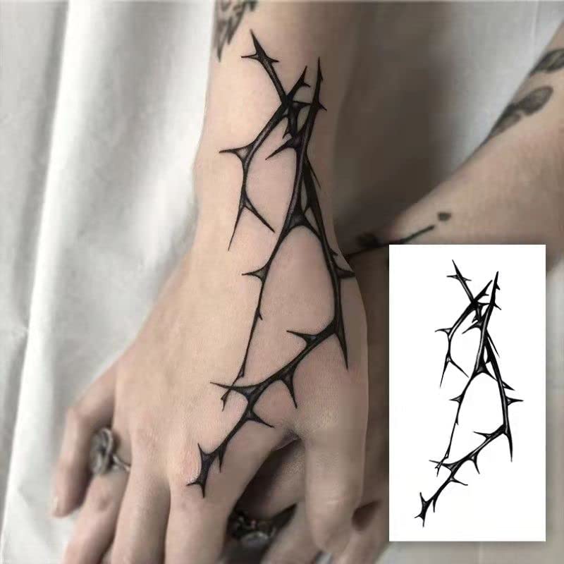 5 парчиња црна риба коска привремена налепница за тетоважа женски машки водоотпорен лажен тетоважа рака наназад тетоважа уметност уметност
