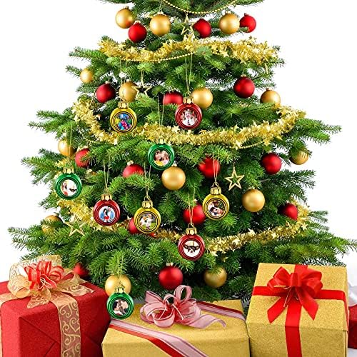 9 парчиња сублимација Божиќни украси за божици за разнишани украси за новогодишни украси Божиќни украси дрвени топки шарени