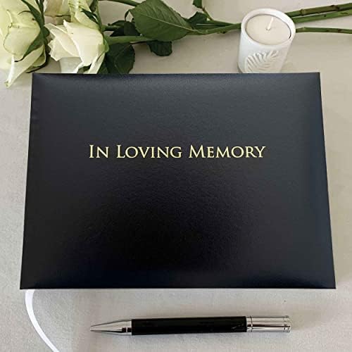 Во Љубов Меморија Погреб Книга За Гости - Неформален Формат На Внатрешна Страница-Презентација Кутија-Црна Големина: 10,5 х 7,6