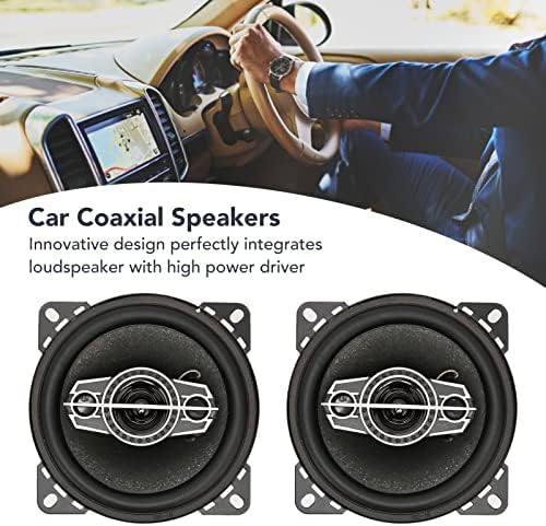 Therj Коаксијални Звучници За Автомобили, 2 Парчиња 300w 4 Инчен Целосен Опсег Аудио Коаксијален Автомобил Стерео Звучници На Вратите,