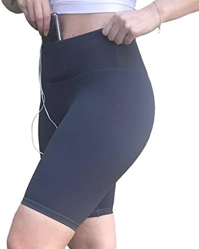 Спорт-Активни долги шорцеви, велосипедски тренинзи што трчаат шорцеви со џебови и контрола на стомакот за жени