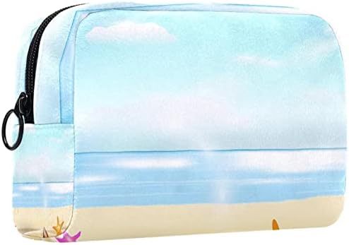 Тбуобт Торба За Шминка Патување Козметичка Торбичка Торбичка Чанта Чанта Со Патент, Плажа Морска Ѕвезда Лето