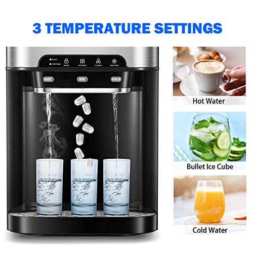 Диспензерот за ладилникот Cowsar Water со вграден производител на мраз, countertop на диспензерот за вода за шише од 3-5 галон,
