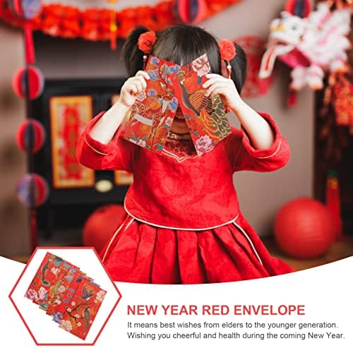 Кинески Подарок Кинеска Нова Година Црвени Пликови: 12 парчиња 2022 Пакети Со Пари За Кинеска Година Хонг Бао Традиционално Видете Среќни