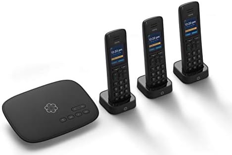 Ooma Telo VoIP бесплатна услуга за домашен телефон со 3 HD3 слушалки и слушалка HD3 - Бела. Работи со Ома Тело.