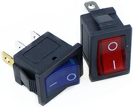 MAMZ 1PCS KCD1 Switch Switch Switch 3Pin On-Off 6A/10A 250V/125V AC Црвено жолто зелено црно копче за црно копче