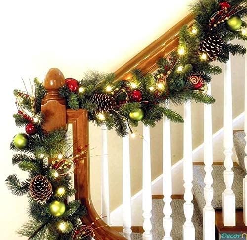 Божиќна батерија управувани со жици со тајмер - 50 LED 33ft Christmas Indoor String Lights - водоотпорна светлина на отворено за венец од венци, забава, забава, домашна декорација, топл
