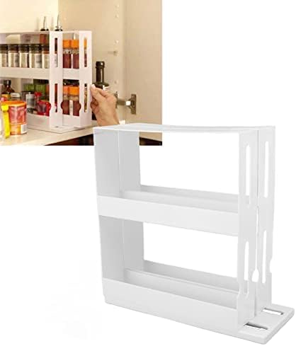 FDIT 2 нивоа зачинети решетки Вертикални лизгачки зачини за зачини Излегувајте ја решетката за зачини за зачини за зачини за складирање на кујна за складирање на куј?
