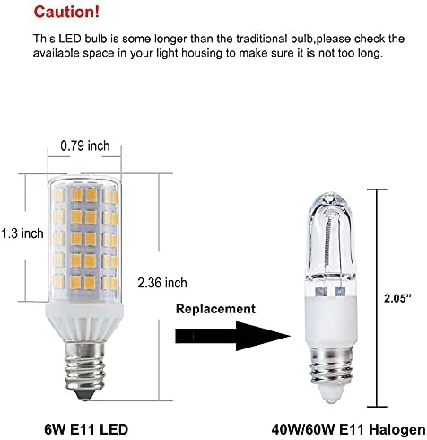 Makergroup 6W E11 LED Светилки, JD T4 Мини-Candelabra База, 40w/50W/60W Халогени Замени За Тавански Вентилатори Светилки Студио Светла