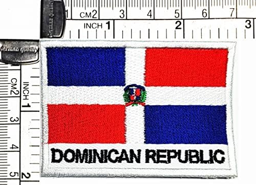 Кленплус 3 парчиња. 1. 7Х2, 6 ИНЧИ. Земја Национална Доминиканска Република Знаме Везена Апликација Железо На Шие На Лепенка Плоштад Форма Знаме