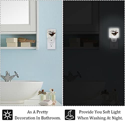 2 приклучок за приклучок за ноќно светло LED ноќно светло променливо, сензор за самракот за купатило за купатило, расадник, кујна, ходник