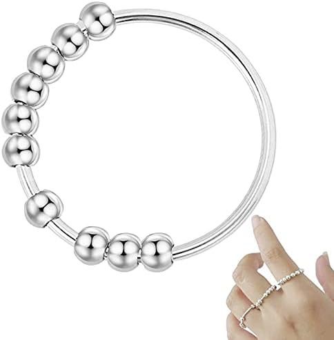 Прстен на прстен за вознемиреност за жени прстен од монистра, анти -загрижени прстенести минималистички прстен подарок за неа,