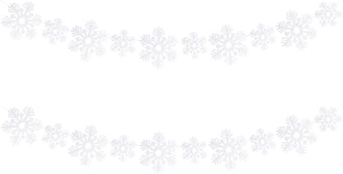 FAZHBARY 2 Пакет Белата Почувствува Снегулка Венец Банер Зимски Венец Снег Банер Божиќ Зима Тематските Партија Украси Материјали