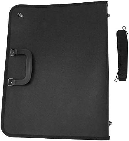 А3 Портфолио случај за табла за сликање, ПВЦ преносно уметничко портфолио носат торба за скициска торба патент џеб, црна боја, црна