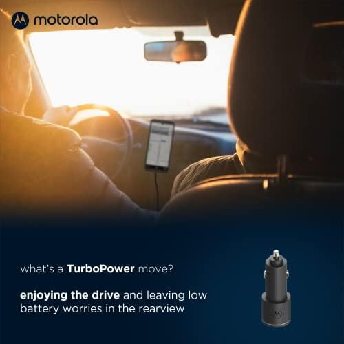 Motorola Turbopower Share Car Carger-45W двојна порта USB-A и USB-C излез со 4,9ft плетенка тип Ц кабел
