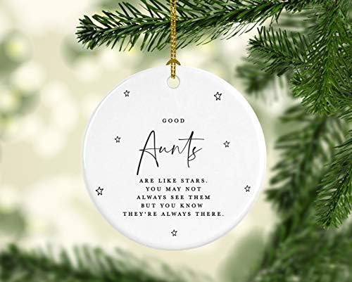 Андаз Прес Керамички порцелан Божиќен украс колекционерски подарок на тетка тетка, неверојатни тетки се како starsвезди. Можеби