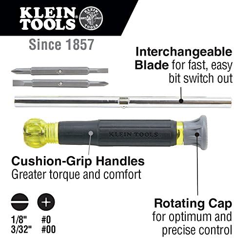 Klein Tools 631 Сет на алатки, сет на возачи на ореви W/хексадецимални големини на орев, 7-парчиња и 32581 4-во-1 електронски шрафцигер