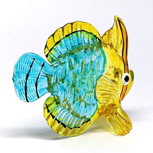 Зоокрафт крајбрежна колекционерска сина риба стакло фигурина минијатурни статуа на рачно разнесена уметност