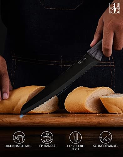 Еуна 5 ПАРЧИЊА Кујнски Нож и 8 инчен Леб Назабен Нож