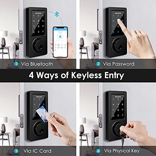Заклучување На Влезната Врата без клуч - Паметна Брава Со Ќор-Сокак Со Апликација Bluetooth, Електронска Тастатура, ИЦ Картичка, Резервни