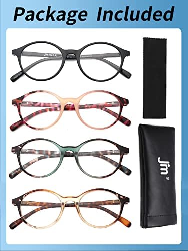 JM 4 пакет околу очила за читање на шарки, очила за печатење на модни модели за жени