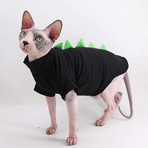 Дизајн на диносаурус Сфинкс облека без влакна мачка симпатична дише летни памучни кошули мачки костум облека за миленичиња,