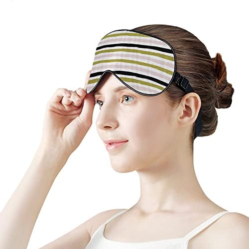 Хоризонтална шарена уметничка маска за спиење мека маска за очи за очи со прилагодлива лента за мажи жени