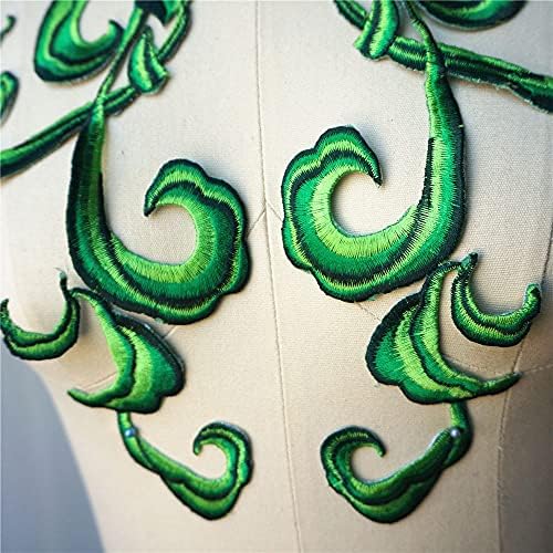 Uxzdx 2pcs зелена ткаенина апликации шива железо на закрпи извезена јака за облекување облеки за венчавки