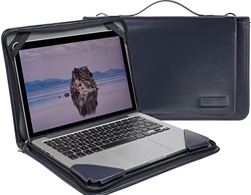 Broonel Blue Leather Laptop Laptop Messenger Case - Компатибилен со HP Specter X360 14 -EF2014NA 13,5 кабриолет OLED лаптоп