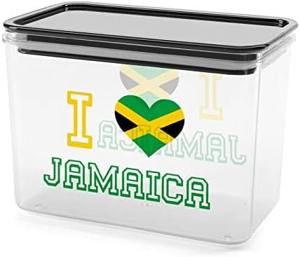 Ја Сакам Јамајка Контејнер За Складирање Храна Пластични Проѕирни Кутии За Складирање Со Капак За Заптивка