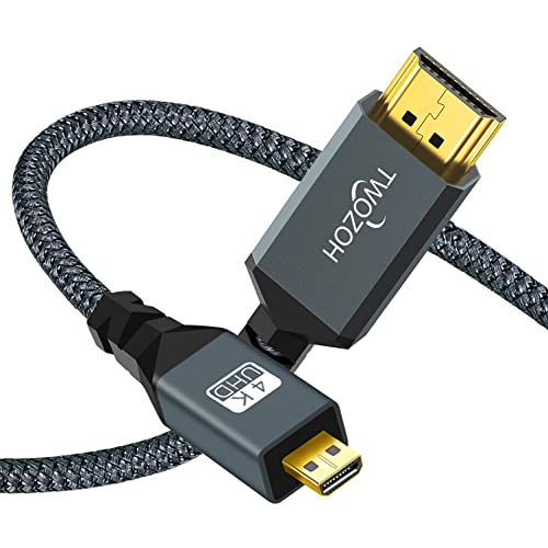 ДВЕЗОХ Лонг 4K Micro HDMI до HDMI кабел 25ft, голема брзина на целосна HDMI до Micro HDMI плетенка кабелска поддршка 3D 4K/60Hz 1080p