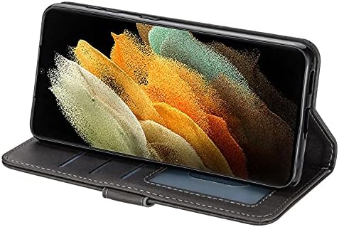 Заштитна кутија за Samsung Galaxy S22 Ultra Pallet во стилот на заштитен ракав, PU кожа заштитен ракав заграда Функционален заштитен