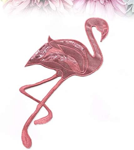 Исцелување железо на закрпи извезени закрпи Flamingo Applikes Sequin за јакни фармерки ранец кошули декор 1 парчиња