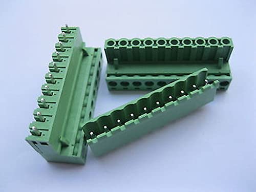 5 компјутери 5.08мм директно 10 пински завртки на завртката на завртката блок конектор за приклучок зелена