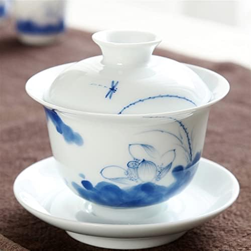 SDFGH Бело порцелан Креативно рачно насликан Кунг Фу чај сет за покривање на сад за керамички чај за чај комплетен комплетен сет