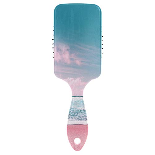 Четка за коса со перничиња од Vipsk, пластична шарена розова плажа, соодветна добра масажа и антитатична четка за коса за коса за сува и влажна коса, густа, виткана или
