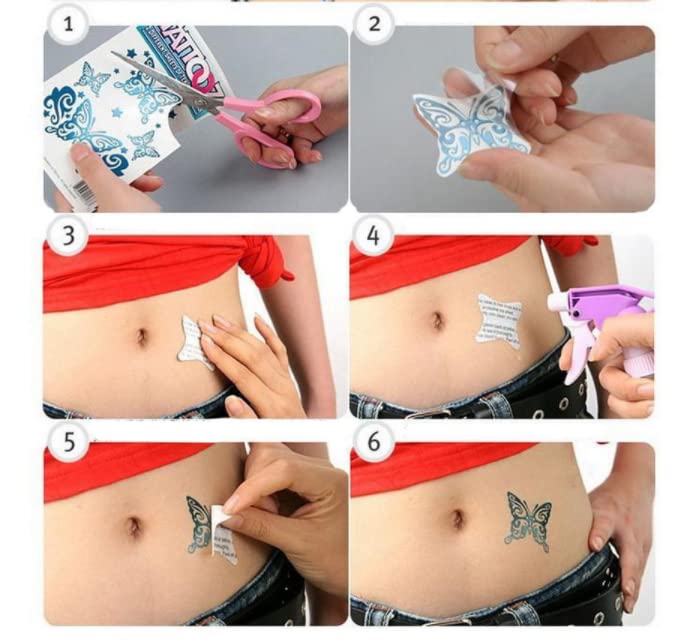 Jjkun 5 налепници за тетоважи за тетоважи водоотпорни женски долготрајни секси секси цреша цветни градови на налепници на глуждот на глуждот