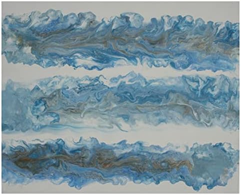 Оригинални уметнички дела со акрилна течност на платно - 16 x 20 - мирни бранови