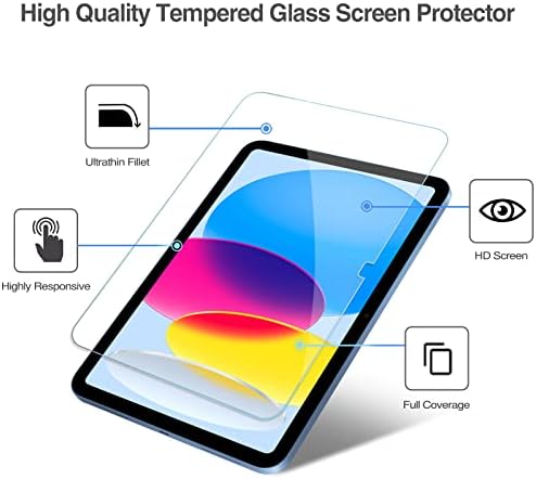 Procase Transparent Protective Shell Protective Case Bundle со 2 заштитник на екранот за пакет за iPad 10 -ти генерал 10.9 2022 Ослободување
