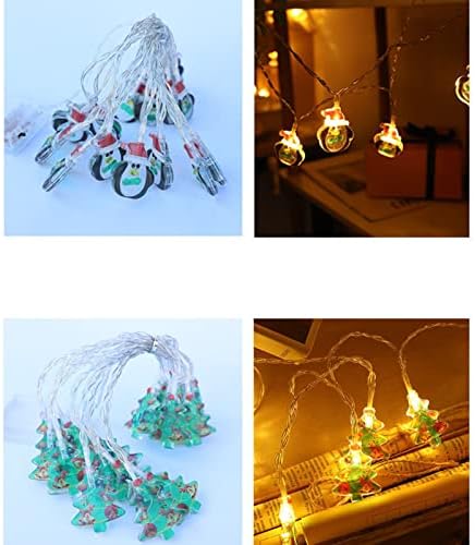 Fuubamb00 Божиќна декорација светло LED жица светла Дедо Мраз виси светла во затворен простор за спална соба празнични светла светкави