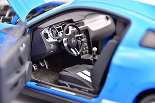 Возила на модел на скала Apliqe за Ford GT500 Mustang Schelby 2010 Симулација на контејнери Пропорционална модел на автомобил светло сина сина 1:18 модел возила