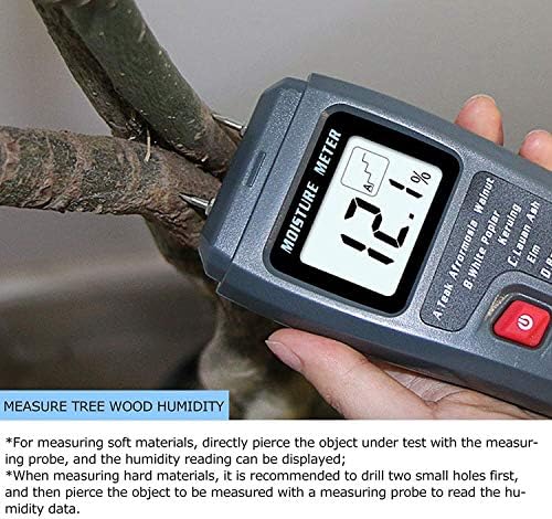Мерач на тест за влага од дрво, алатка за мерење на влажност со голема точност, тестер за влажност на дрво