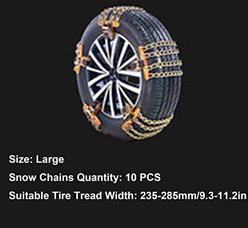 Синџир на влечење гуми Универзални снежни ланци Анти-лизгачки ланци со губени ланци за губење на гуми за автомобили SUV, преносни синџири за снежни гуми за леден пат,